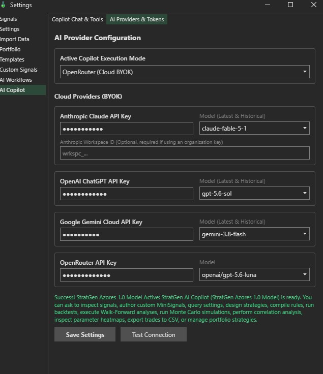 AI Provider Configuration & BYOK Keys